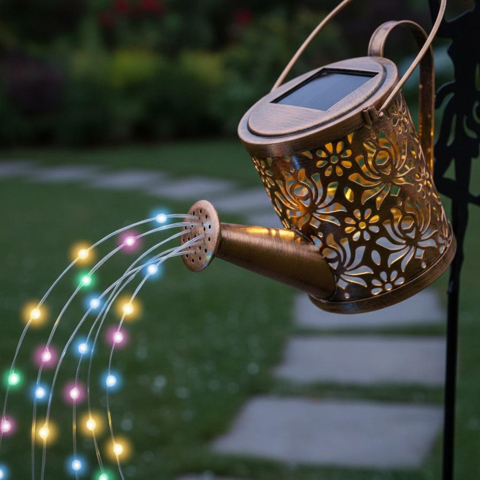Outdoor Lighting For Patio - Solar Fairy Watering Can Light Decorative