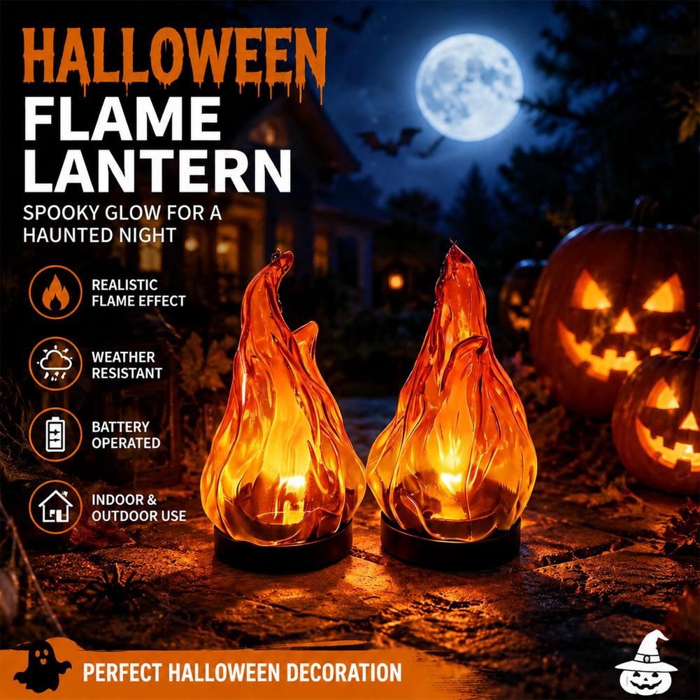 Outdoor Lighting For Patio - Solar Flame Hanging Lantern Light IP65