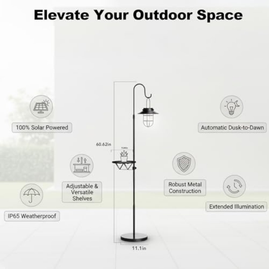 Solar Floor Lamp with Table, 6 - đánh giá và giá Outdoor Lighting Solar