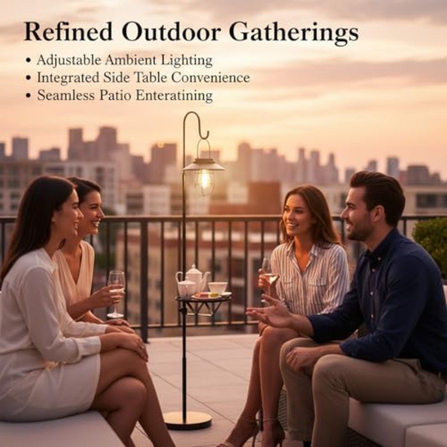 Solar Floor Lamp with Table, 6 - đánh giá và giá Outdoor Lighting Solar