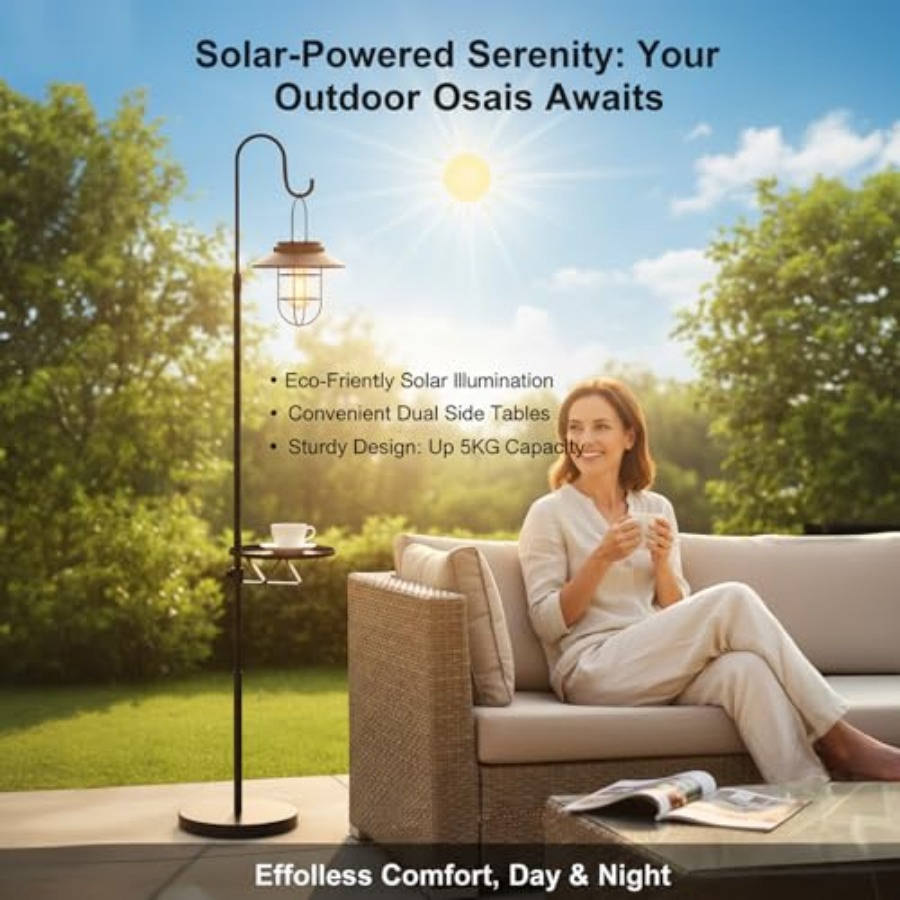Solar Floor Lamp with Table, 6 - đánh giá và giá Outdoor Lighting Solar