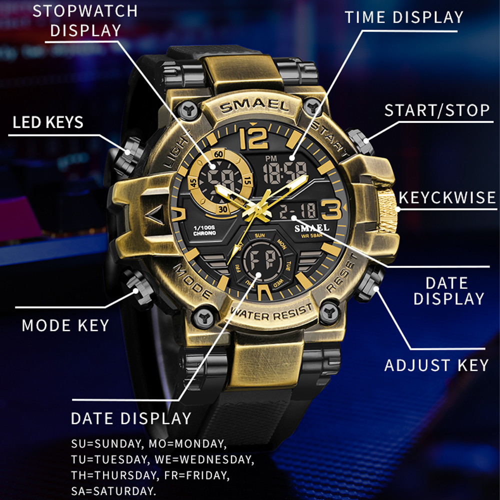 SMAEL Outdoor Men Watch Bronze - đánh giá và giá Outdoor Lighting Bronze