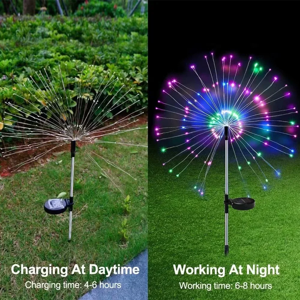 200LED Solar Firework Lamp Out - đánh giá và giá Wired Pathway Light