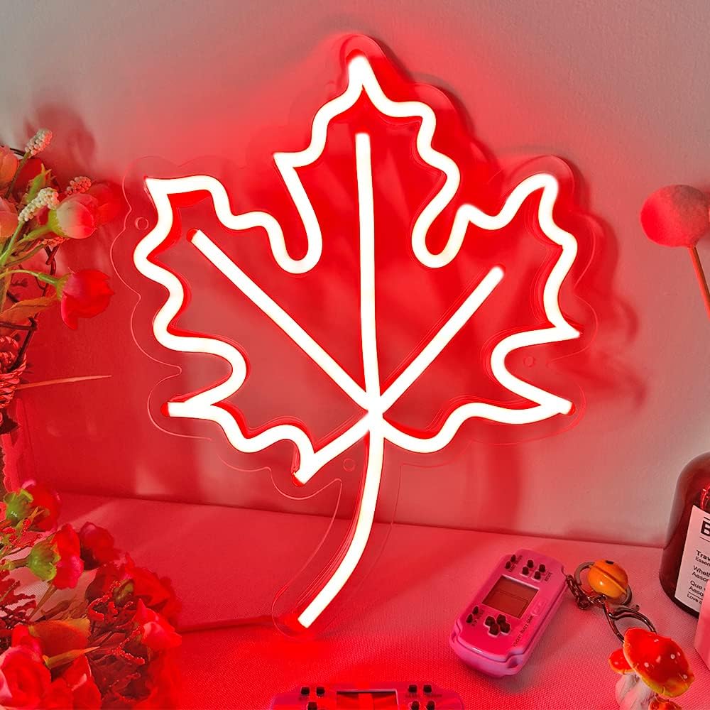 Maple Leaf Dimmable Neon Sign  - đánh giá và giá Outdoor Lighting Canada