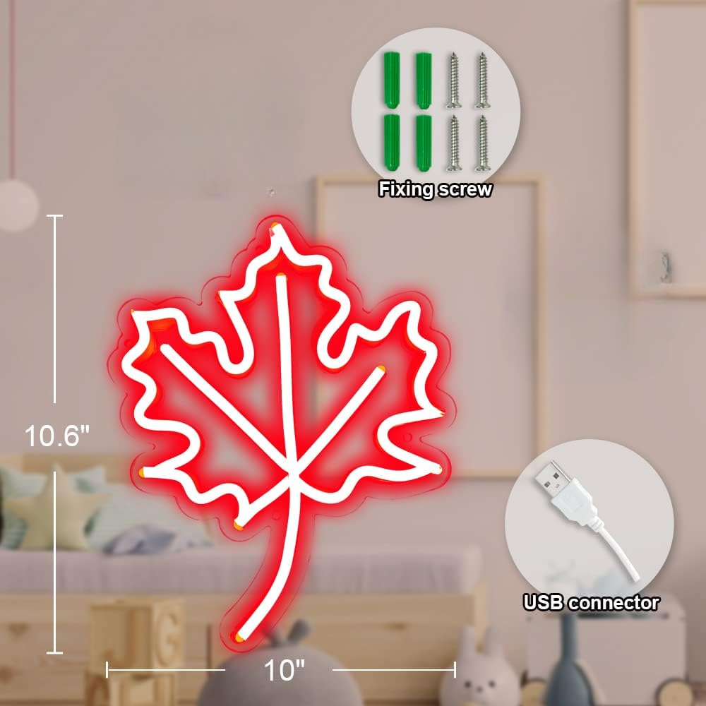 Maple Leaf Dimmable Neon Sign  - đánh giá và giá Outdoor Lighting Canada