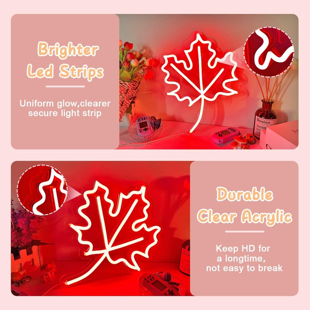 Maple Leaf Dimmable Neon Sign  - đánh giá và giá Outdoor Lighting Canada