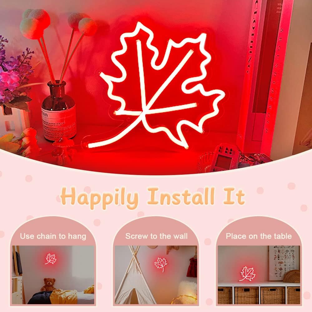 Maple Leaf Dimmable Neon Sign  - đánh giá và giá Outdoor Lighting Canada