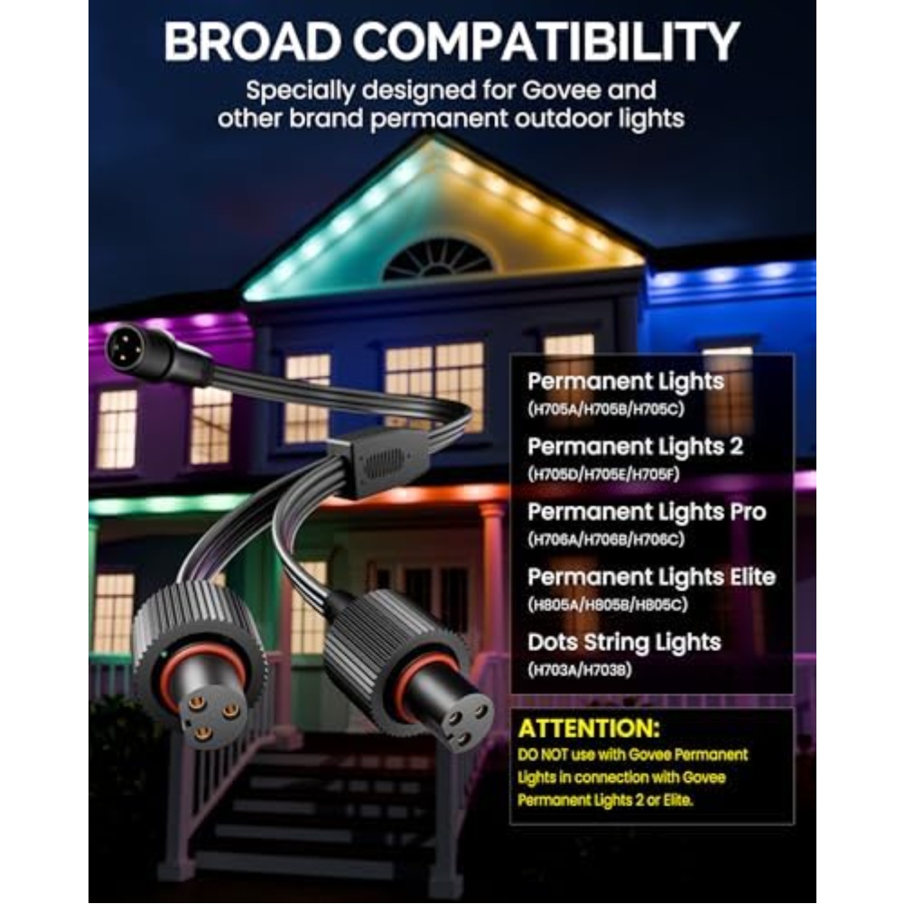 Waterproof Y-Shaped Power Spli - đánh giá và giá Outdoor Lighting Extension Cord