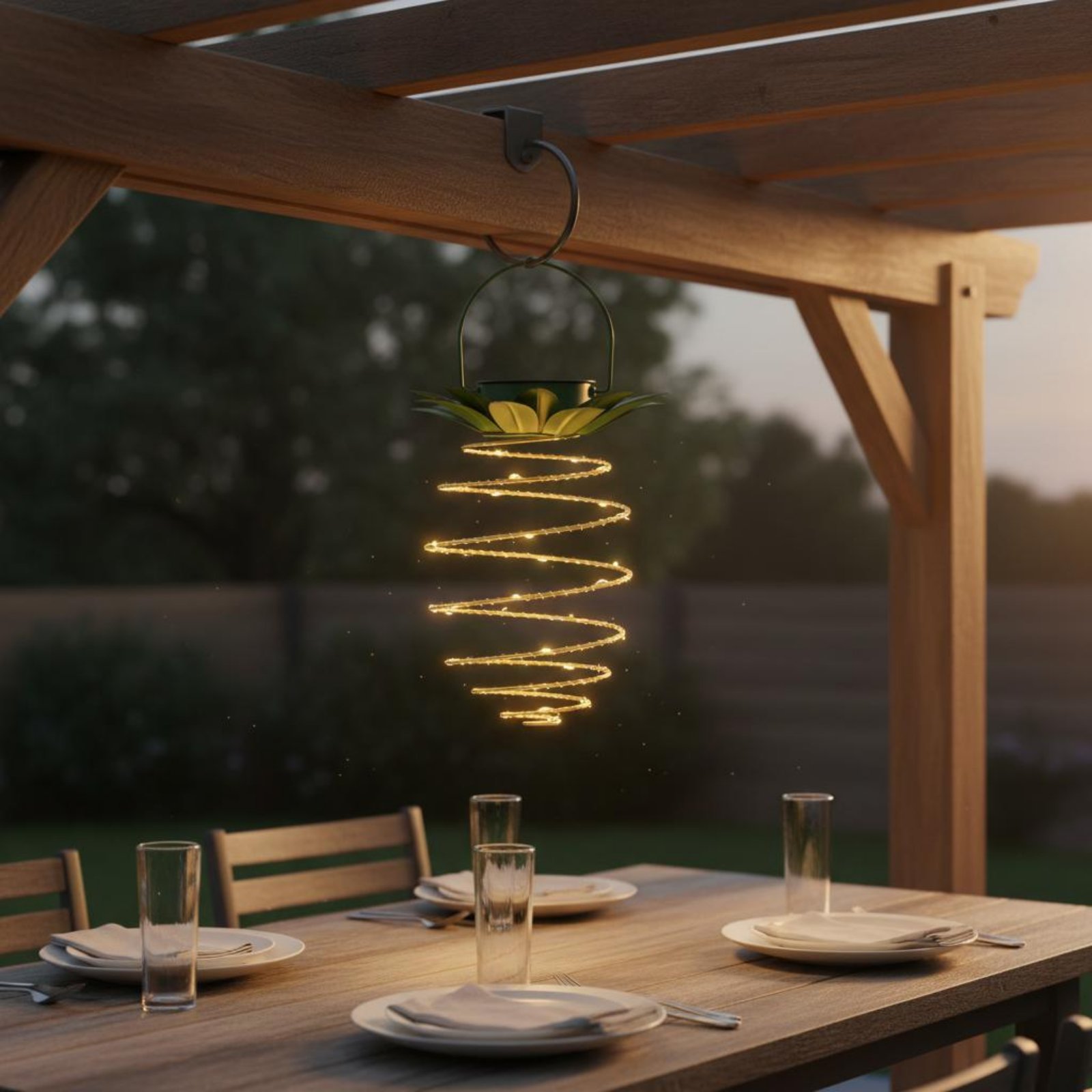 2 Pieces Solar Pineapple Lamp  - đánh giá và giá Outdoor Lighting For Patio