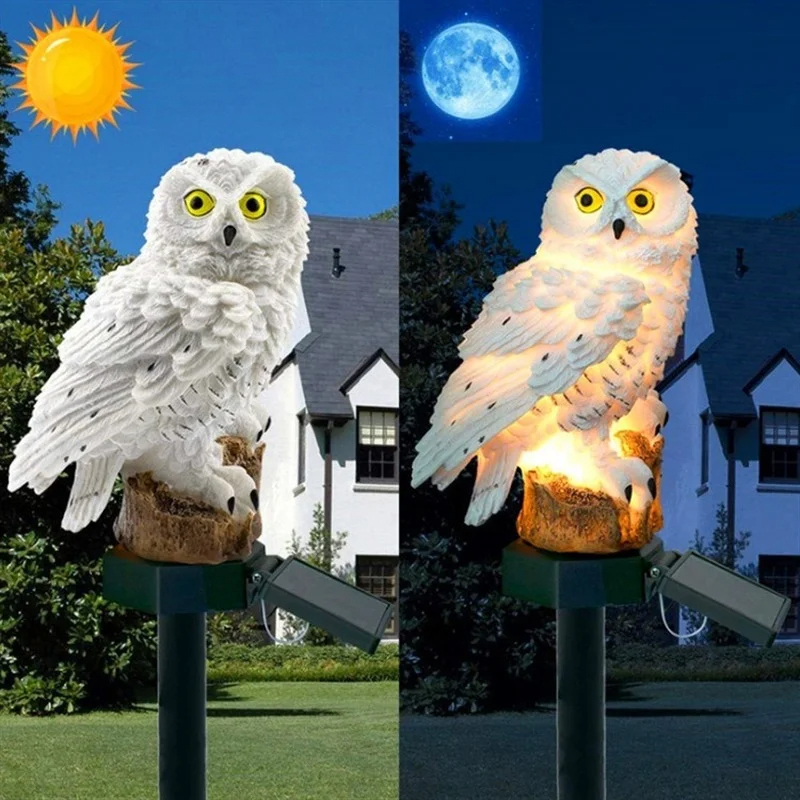 Solar Owl Statue Garden Light  - đánh giá và giá Bollard Light Garden