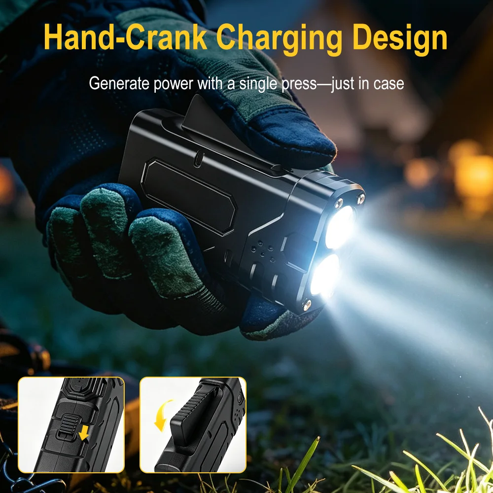 BORUIiT Hand Crank EDC LED Fla - đánh giá và giá Outdoor Lighting Lowes