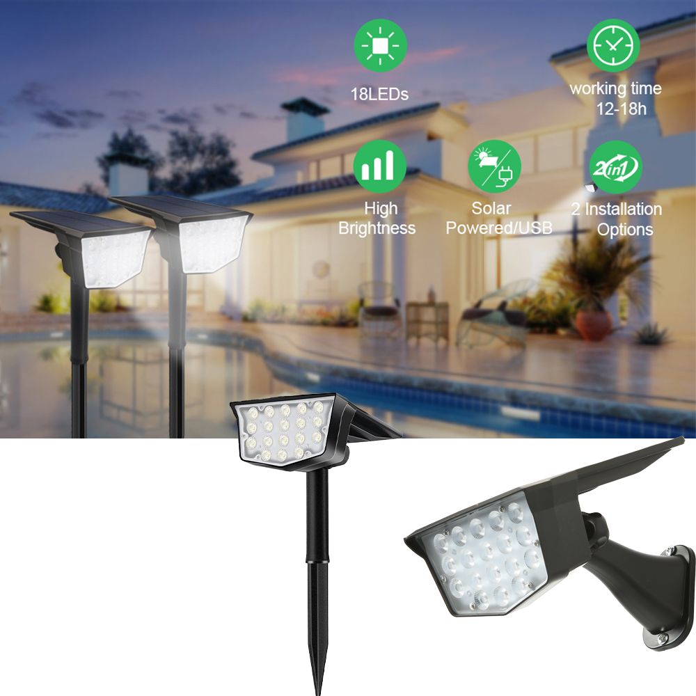 2Pcs Solar Outdoor Spot Lights - đánh giá và giá Outdoor Lighting Switch