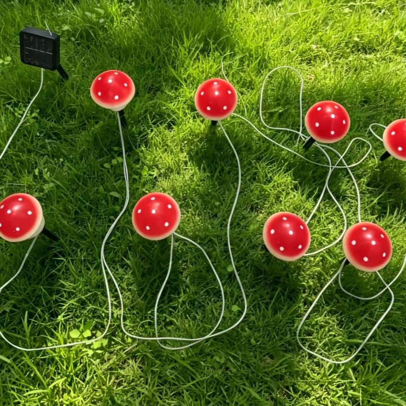 Solar Mushroom String Lights W - đánh giá và giá Outdoor Lighting Switch